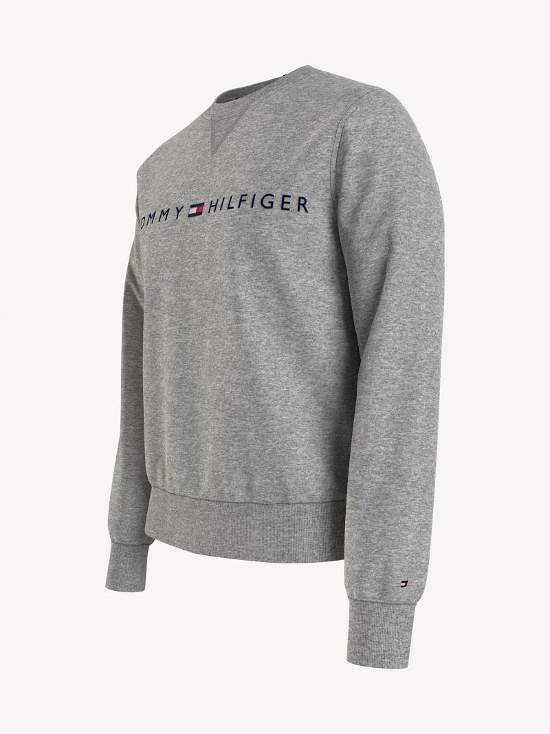 Férfi Tommy Hilfiger Essential logo crewneck Pulóverek Szürke | HU 904LIS